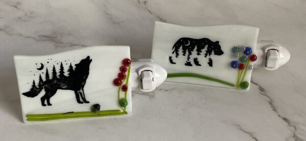 Fused Glass Flower Canvases and Screenprint