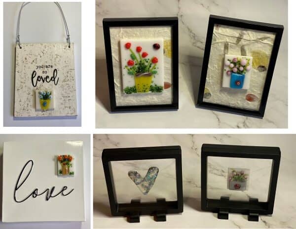 Fused Glass Flower Displays