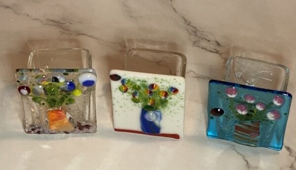Fused Glass Candle Shield