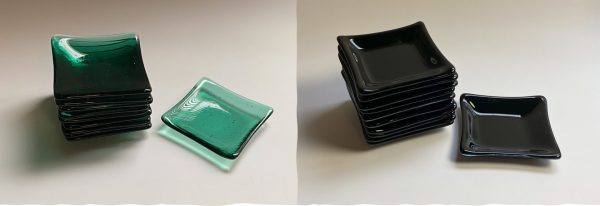 2 Custom Production Fused Glass Dishes in 1 month