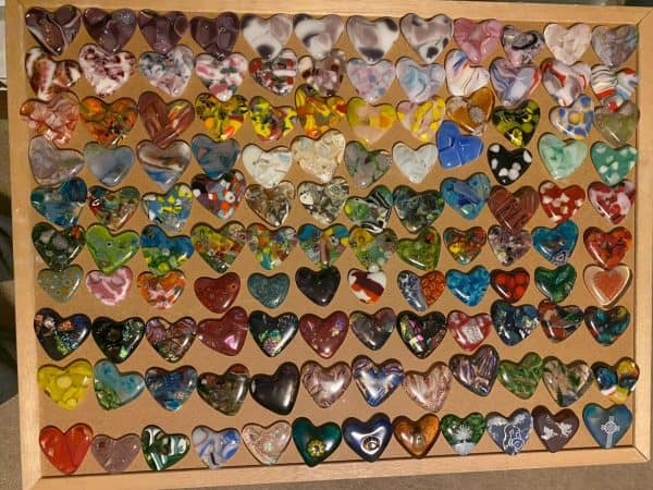 More Fused Glass Pocket Hearts