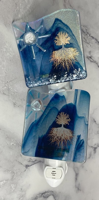 Aventurine Skies &amp; Golden Roots: A Fused Glass Journey