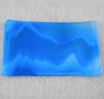 Fused Glass streaky blue dish