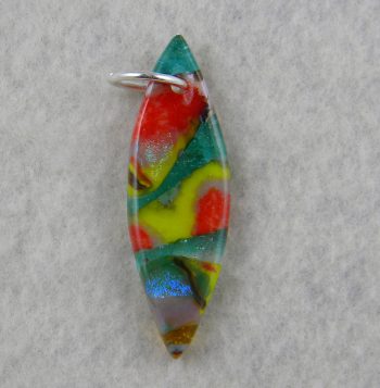 Multi-colored fused glass pendant - pod