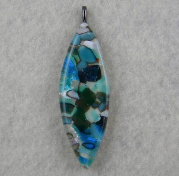 Turquoise, vanilla and silver pendant - Pod