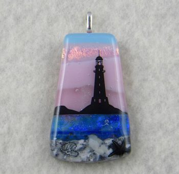 Fused Glass scenic pendant