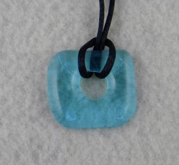 Light blue recycled bottle pendant with texture