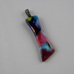 Handmade Multi-colored Organic Fused Glass Pendant