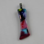 Handmade Multi-colored Organic Fused Glass Pendant