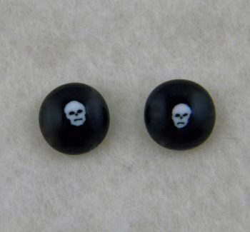 Handmade Fused Glass Skull Earrings - with a skull murrine