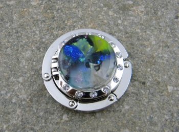 Fused Glass Purse hanger and Mirror combo - multi-colors including dichroic