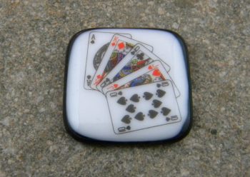 Fused Glass Poker Guard - High Straight