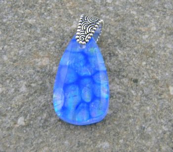 Fused Glass Pendant  - Dichroic Tear Drop