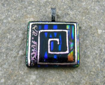 Fused Glass Pendant - Geometric Dichroic