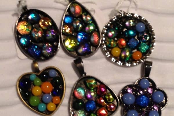 Fused Glass Pebble Pendants