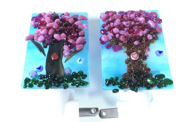 Fused Glass Cherry Blossom Tree Night Lights