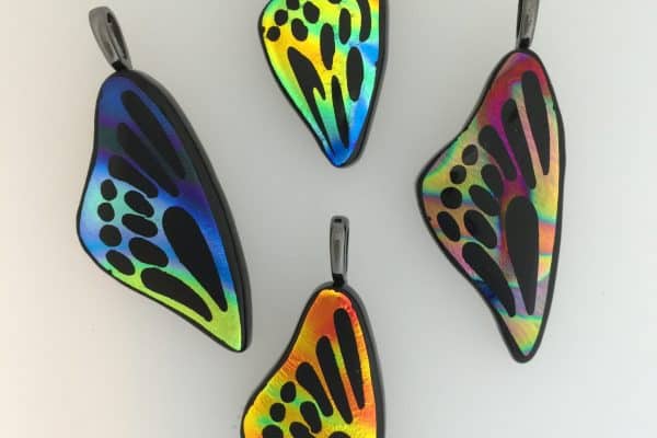 Fused Glass Butterfly wing pendants