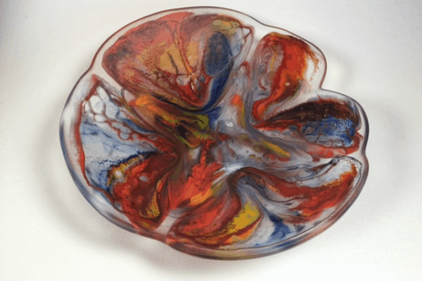 Screen Melt - fused glass centerpiece