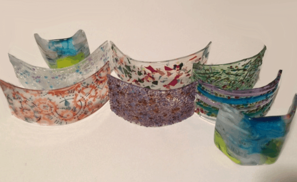 Fused Glass Candle Shields