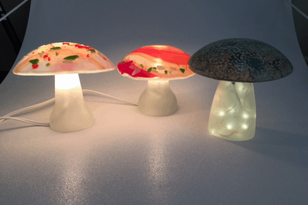 Fused Glass Mushroom lights