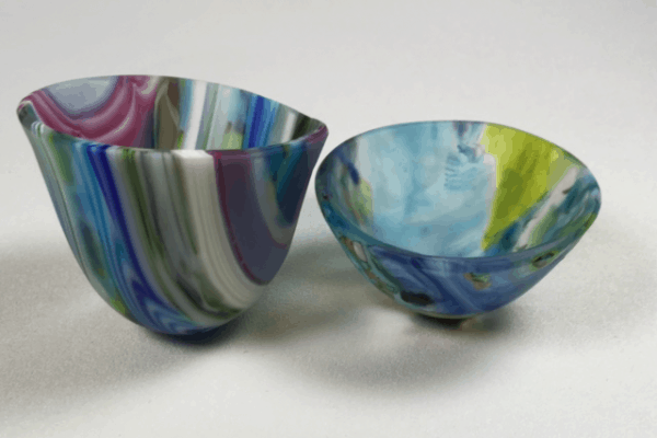 Fused Glass Drop Vases