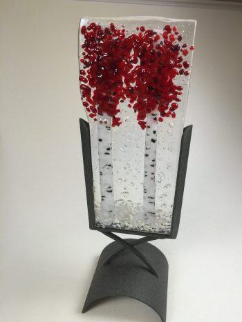 Fused Glass Aspens Art Sculpture