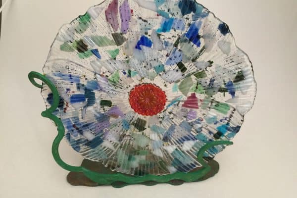 Fused Glass Art with Hand-painted Stands