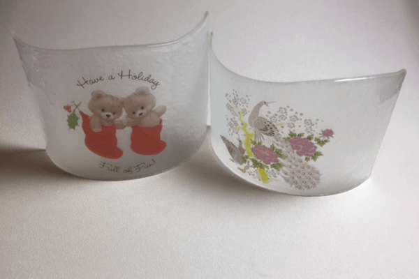Fused Glass Candle Shields