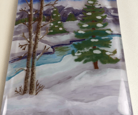 My Thick Scenic Fused Glass Painting