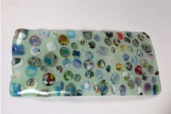 One of my favorite fused glass dishes went home with a good friend