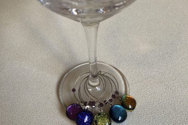 Fused Glass Wine Charms