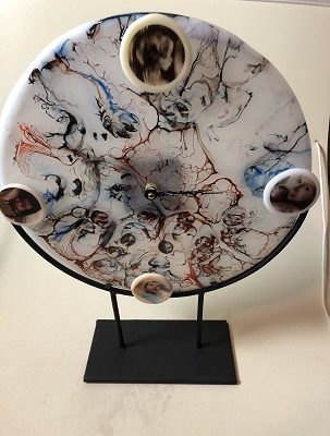 Fused Glass Clock with interchangeable pictures