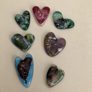 Fused Glass Hearts