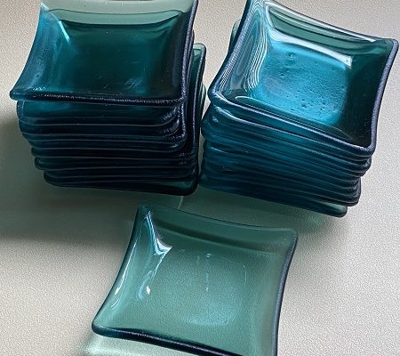 Production Fused Glass Soap Dishes