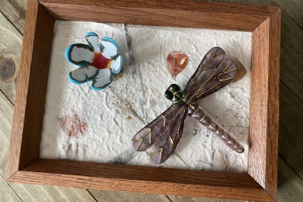 Fused Glass Gold Butterflies, Dragonflies, & Leaves!