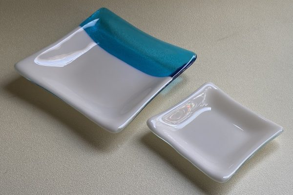 Fused Glass Ivory Soap Dishes