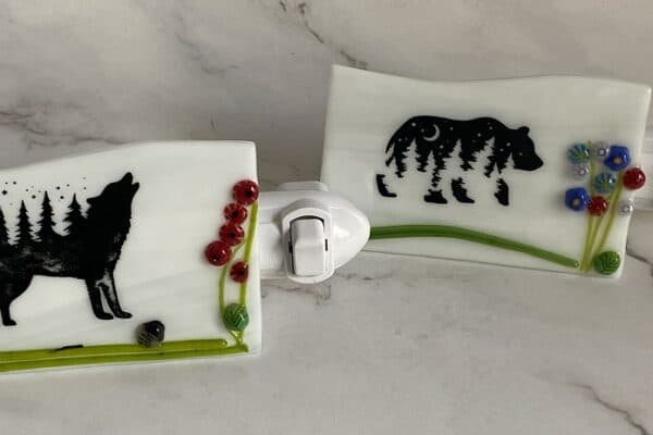 Fused Glass Flower Canvases and Screenprint