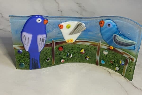 Fused Glass Bird Sconces