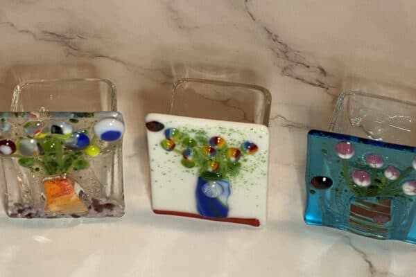 Fused Glass Candle Shield