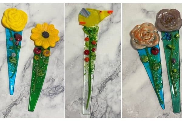Cool New Fused Glass Plant Stakes